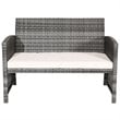 Pemberly Row 4-piece Rattan Patio Furniture Set with Padded Cushions in Mix Gray