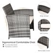 Pemberly Row 4-piece Rattan Patio Furniture Set with Padded Cushions in Mix Gray
