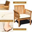 Pemberly Row 4-Pc Wood Outdoor Sofa Furniture Set with Coffee Table in Natural