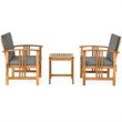Pemberly Row 3-Pc Acacia Wood Patio Sofa Set with Sloping Back in Natural/Gray