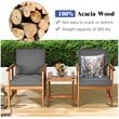 Pemberly Row 3-Pc Acacia Wood Patio Sofa Set with Sloping Back in Natural/Gray