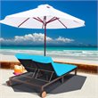 Pemberly Row Rattan 2-Person Patio Lounge Chair w/ Backrest in Turquoise
