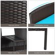 Pemberly Row Rattan Steel Patio Loveseat Sofa Set w/ 2 Thick Cushions-Turquoise