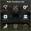 Pemberly Row Rattan Steel Patio Loveseat Sofa Set w/ 2 Thick Cushions-Turquoise