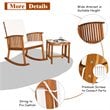 Pemberly Row 2-Pc Acacia Wood Patio Rocking Chair Set w/ Coffee Table in Natural