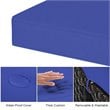 Pemberly Row Rattan Cushioned Seat Patio Rattan Ottoman in Navy (Set of 2)