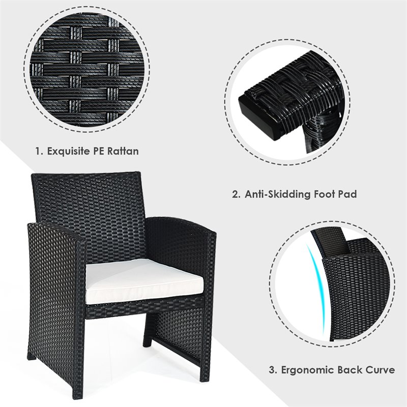 Pemberly Row 4-Pc Rattan Patio Furniture Set with Sofa & Coffee Table in Black
