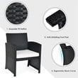 Pemberly Row 4-piece Rattan Patio Furniture Set with Cushion in Black