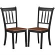 Pemberly Row Rubber Wood Dining Chair with High Back in Black (Set of 2)