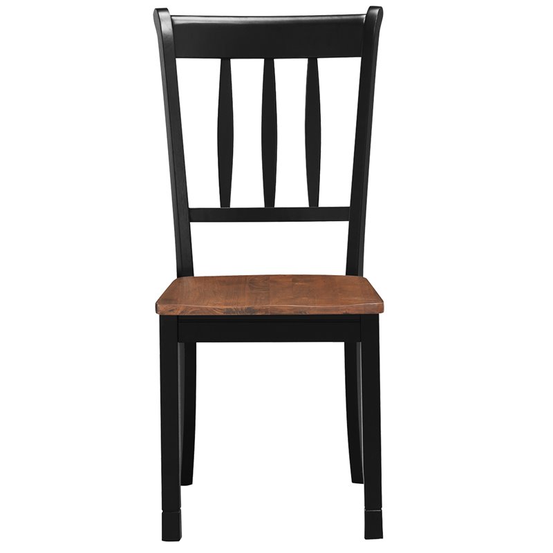 Pemberly Row Rubber Wood Dining Chair with High Back in Black (Set of 2)
