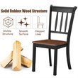 Pemberly Row Rubber Wood Dining Chair with High Back in Black (Set of 2)