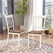 Pemberly Row Rubber Wood Dining Chair with High Back in White (Set of 2)