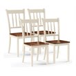 Pemberly Row Rubber Wood Dining Chair with High Back in White (Set of 2)