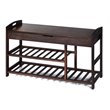 Pemberly Row 3-tier Contemporary Premium Bamboo Shoe Rack in Brown