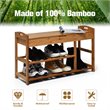 Pemberly Row 3-tier Contemporary Premium Bamboo Shoe Rack in Natural