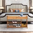 Pemberly Row 3-tier Contemporary Premium Bamboo Shoe Rack in Natural