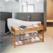 Pemberly Row 3-tier Contemporary Premium Bamboo Shoe Rack in Natural