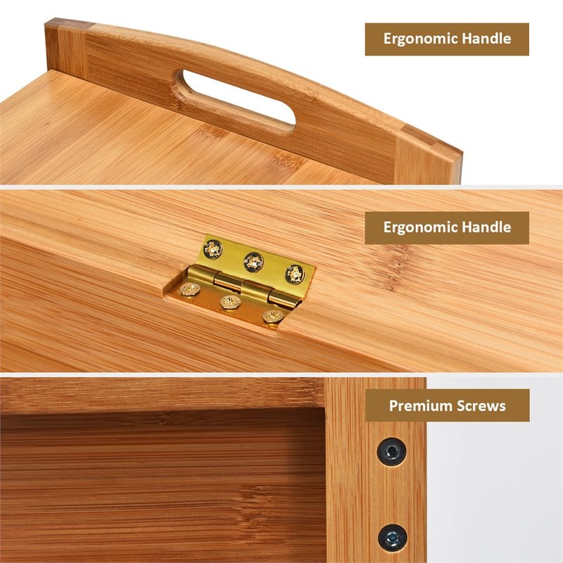 Pemberly Row 3-tier Contemporary Premium Bamboo Shoe Rack in Natural