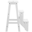 Pemberly Row 3-tier Rubber Wood Portable Folding Step Stool in White