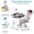 Pemberly Row MDF and Iron Adjustable Children Desk Chair Set with Drawer in Gray