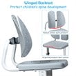 Pemberly Row MDF and Iron Adjustable Children Desk Chair Set with Drawer in Gray