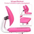 Pemberly Row MDF and Iron Adjustable Children Desk Chair Set with Drawer in Pink