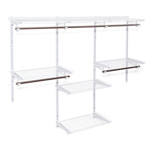Pemberly Row Contemporary Steel Wall Mounted Adjustable Closet in White