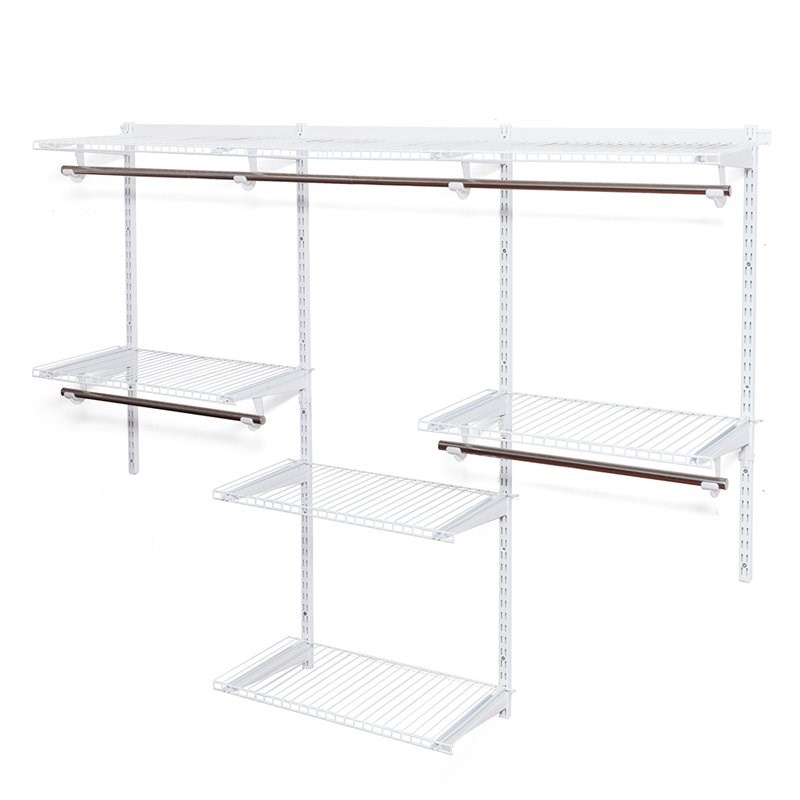 Pemberly Row Contemporary Steel Wall Mounted Adjustable Closet in White