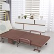 Pemberly Row Sponge Adjustable Folding Guest Bed with Portable Wheels in Brown