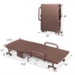 Pemberly Row Sponge Adjustable Folding Guest Bed with Portable Wheels in Brown