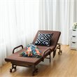 Pemberly Row Sponge Adjustable Folding Guest Bed with Portable Wheels in Brown