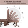Pemberly Row Sponge Adjustable Folding Guest Bed with Portable Wheels in Brown
