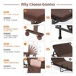 Pemberly Row Sponge Adjustable Folding Guest Bed with Portable Wheels in Brown