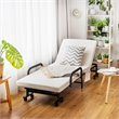 Pemberly Row Sponge Adjustable Folding Guest Bed with Portable Wheels in White