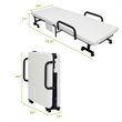 Pemberly Row Sponge Adjustable Folding Guest Bed with Portable Wheels in White