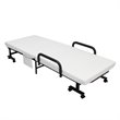 Pemberly Row Sponge Adjustable Folding Guest Bed with Portable Wheels in White
