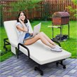 Pemberly Row Sponge Adjustable Folding Guest Bed with Portable Wheels in White