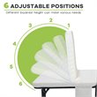 Pemberly Row Sponge Adjustable Folding Guest Bed with Portable Wheels in White