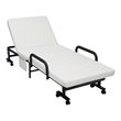 Pemberly Row Sponge Adjustable Folding Guest Bed with Portable Wheels in White