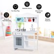 Pemberly Row Solid Wood Kids Kitchen Playset with Pots & Pans in White