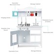 Pemberly Row Solid Wood Kids Kitchen Playset with Pots & Pans in White