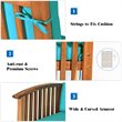 Pemberly Row 4-piece Wood & Sponge Patio Furniture Set with Coffee Table in Blue