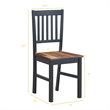 Pemberly Row Rubber Wood and MDF Dining Chair in Black/Walnut (Set of 4)