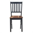 Pemberly Row Rubber Wood and MDF Dining Chair in Black/Walnut (Set of 4)