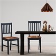 Pemberly Row Rubber Wood and MDF Dining Chair in Black/Walnut (Set of 4)