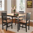 Pemberly Row 5-piece MDF and Rubber Wood Dining Table Set with 4 Chairs in Black