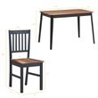 Pemberly Row 5-piece MDF and Rubber Wood Dining Table Set with 4 Chairs in Black