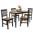 Pemberly Row 5-piece MDF and Rubber Wood Dining Table Set with 4 Chairs in Black