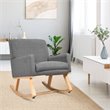 Pemberly Row Wood and Sponge Rocking Chair with Cozy Armrests in Gray