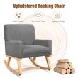 Pemberly Row Wood and Sponge Rocking Chair with Cozy Armrests in Gray